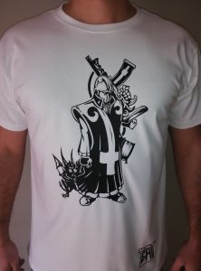 Harapos Triyi EHT Hecho en España Camiseta moderna Calidad Camiseta algodón Clérigo oscuro diablo