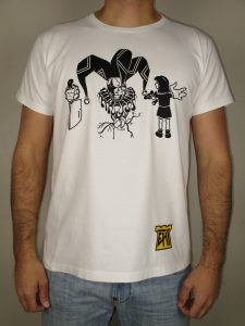 EHT Harapos hecho en España calidad español camiseta moderna payaso malo niña blanca calidad Triyi