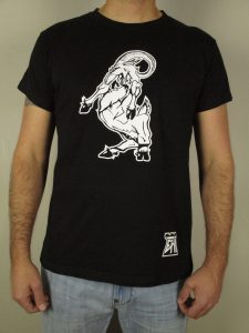EHT Harapos camiseta camisetas hecho en España español calidad camiseta negra camiseta moderna carnero saltante
